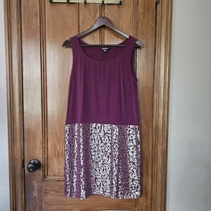 Purple DKNY dress with metallic accents L